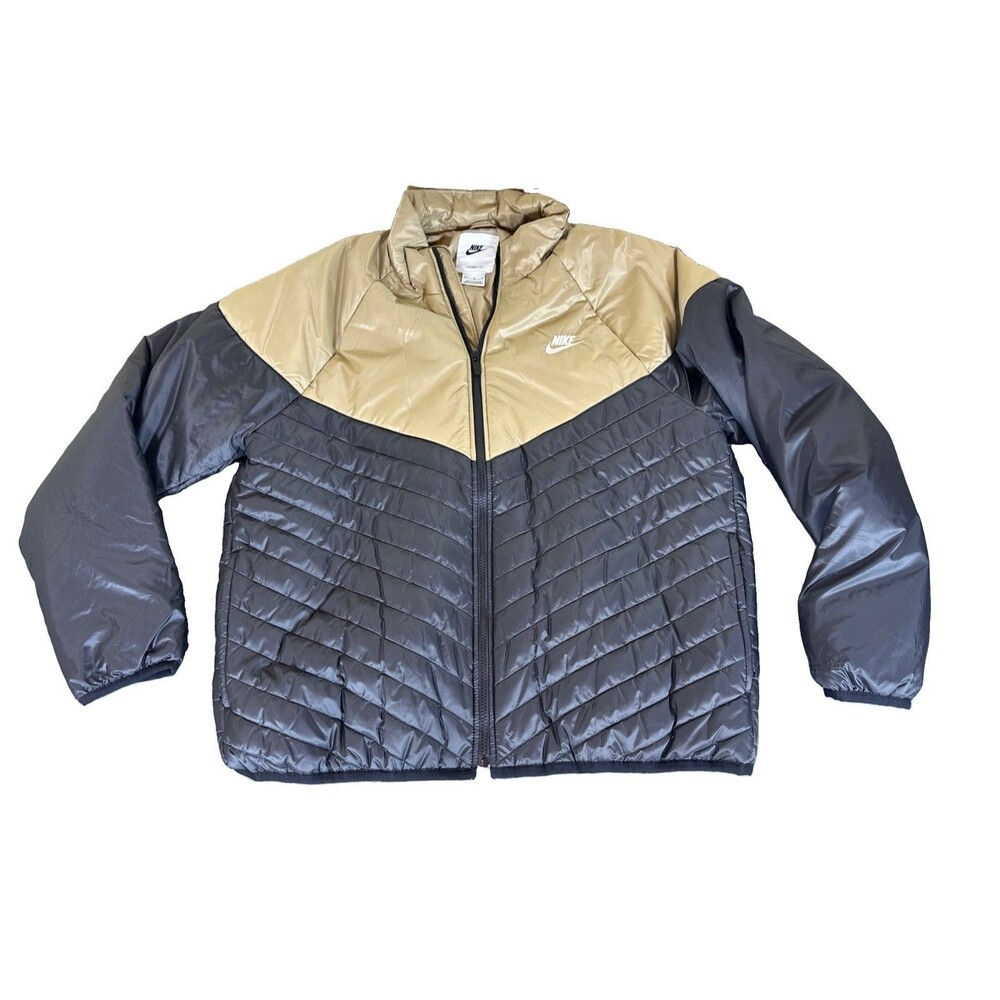 Nike Therma-Fit Windrunner Puffer Jacket Black Khaki FB8195-011 Mens Size XL